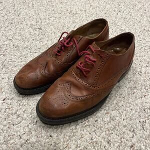 Hush Puppies Mens Wingtip Leather Oxford Shoes Sz 9.5 Casual Formal Brown
